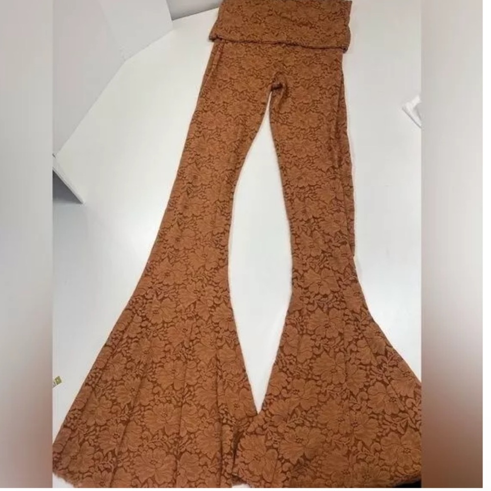 NWT We Are HAH by Free People Copper lace bellbottoms with a skirt. Med - Picture 6 of 14